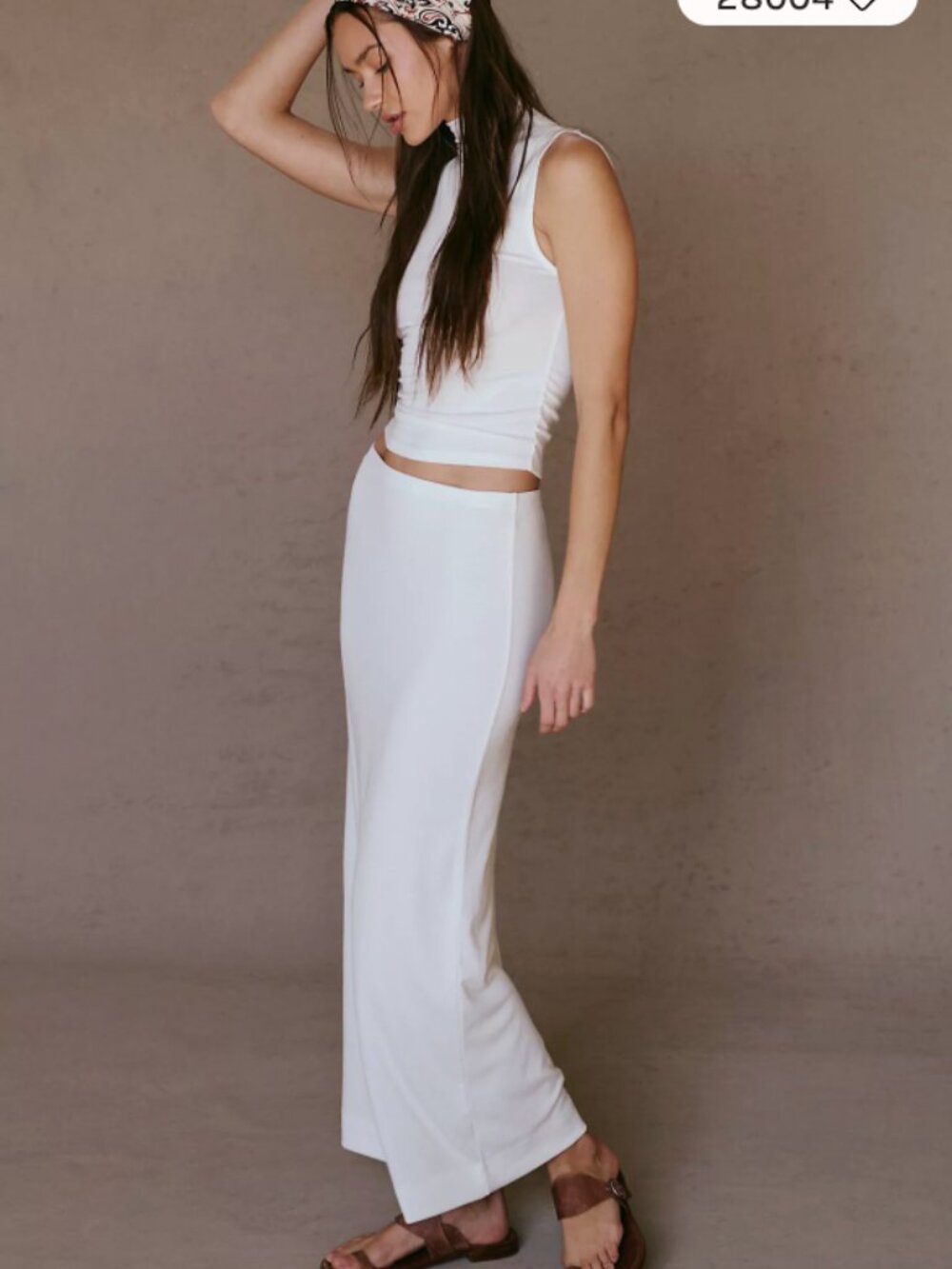 Free-est By Free People Women's Good Feels Skirt/Top Set In Neutral - L NWT - Picture 4 of 6